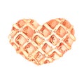 Watercolor waffle heart for Valentine's Day