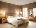 Watercolor of Warm snug bedroom with ambient