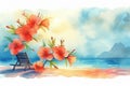 Watercolor warmth Summers hottest season depicted in vibrant watercolors