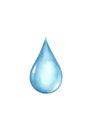 Watercolor water drop, isolated