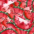 Watercolor watermelon seamless pattern isolated on white background Royalty Free Stock Photo