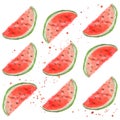 Watercolor watermelon slices