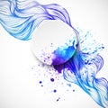 Watercolor wave background. Vector illustration