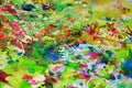 Watercolor waxy splashes, abstract creative background Royalty Free Stock Photo