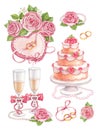 Watercolor wedding illustrations
