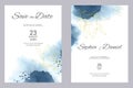 Watercolor wedding invitation cards. Floral poster, invite. Elegant wedding invitation with watercolor splash and gold