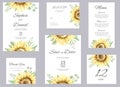 Watercolor wedding invitation cards. Floral poster, invite. Elegant wedding invitation with watercolor floral elements