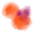 Watercolor wet painting colour blending elements dots brush stroke circle sphere background illustration