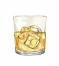 Watercolor whiskey glass.