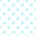 Watercolor white blue flower seamless vector pattern light background. Small daisies summer, daisy field Royalty Free Stock Photo