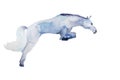 Watercolor white horse painted in blue colors, isolated on white background Royalty Free Stock Photo