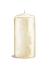 Watercolor white thick candle