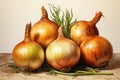 watercolor whole onion isolated on white . AI Generated