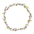 Watercolor willow tree wreath