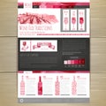 Watercolor Wine concept design. Wed site design Royalty Free Stock Photo