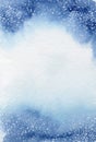 Watercolor winter abstract background with snow frame