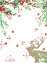 Watercolor winter holidays background. Royalty Free Stock Photo