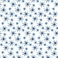 Watercolor winter seamless pattern with snowflakes, hand painted artistic blue texture on white background. Watercolor hand drawn Royalty Free Stock Photo