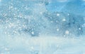 watercolor winter snowstorm Royalty Free Stock Photo