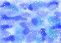 Watercolor Winter Snowy sea. Blurred colors Background Royalty Free Stock Photo