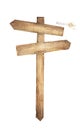 Watercolor wooden signpost. Directions to different places