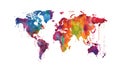 watercolor world map aquarelle illustration. Generative ai Royalty Free Stock Photo