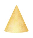 Watercolor yellow birthday cone with polka dots pattern