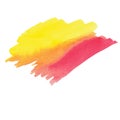 Watercolor yellow magenta orange spot blot