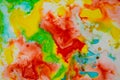 Watercolor with yellow, red, green and blue. Royalty Free Stock Photo