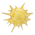 Watercolor yellow sun, space Royalty Free Stock Photo