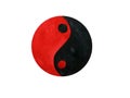 Watercolor yin yang symbol red and black isolated on white background.hand drawn. Royalty Free Stock Photo