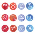 Watercolor Zodiac set. Royalty Free Stock Photo