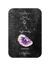 Watercolor zodiac sign Pisces with stone Amethyst on dark black background. March birthstone Amethyst Royalty Free Stock Photo