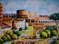 Watercolored arts of Rome