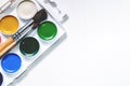 Watercolors and brushes Royalty Free Stock Photo