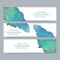 Watercolors colorful set of vector banners for