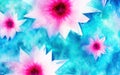 Watercolors flowers background, abstract flowers made from whatercolor paint splashes