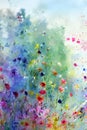 Watercolors flowers background, abstract flowers made from whatercolor paint splashes