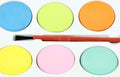 Watercolors paints and brush Royalty Free Stock Photo