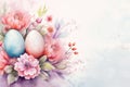 Watercolorstyle Easter background with delicate Royalty Free Stock Photo