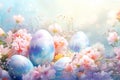 Watercolorstyle Easter background with delicate Royalty Free Stock Photo
