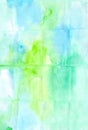 Watercolour abstract green gentle wet painting handmade painti