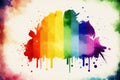 Watercolour background colours of the Gay Pride flag