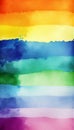 Watercolour background colours of the Pride flag