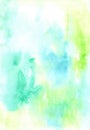 Watercolour blue and green handiwork wet painting colorful background design. Nice picture or backdrop. Vivid illustration Royalty Free Stock Photo