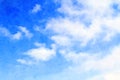 Watercolour blue sky with clouds