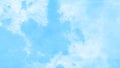 Watercolour Bright Blue Sky Background Texture With Fluffy Clouds A Summer Day