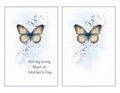 Watercolour, Mothers Day Card, Butterfly Set