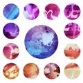 Watercolour circle textures. Mega-useful