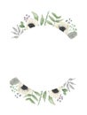 Watercolour Circle Winter Flower Hand Painted Berries Frame Royalty Free Stock Photo